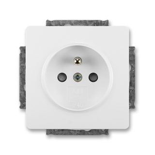 ABB SWING 5518G-A02359 B1 Zásuvka jednonásobná s ochranným kolíkem, s clonkami jasně bílá